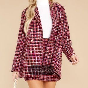 Pink tweed coat